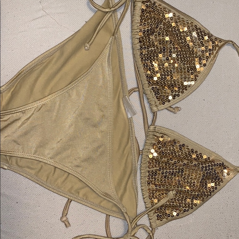 Sparkly Gold Triangle Bikini